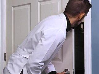 I gave a blowjob to the black stud before he barebacked me in the doctor's office.