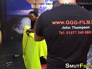 Euro sluts backstage with dripping cum faces.