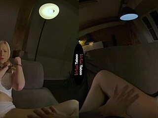 Blonde Shaved Girl Gets Punished in Taboo POV Masturbation Session Leading to Orgasm