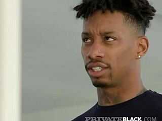 Blonde Model Amaris Seduces Ebony Photographer