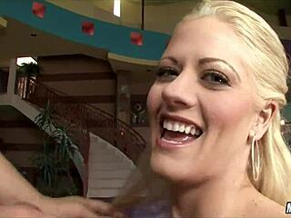 Blonde Cougar Wife Sucks Monster Cock with Big Tits in Cheating Blowjob.