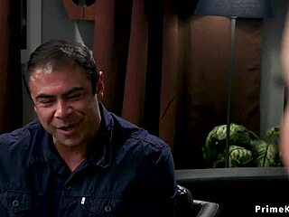 Dominant babe spanks personal assistant over the knee in kinky session