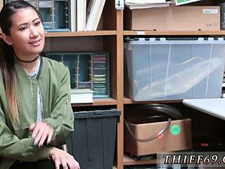 She gives a blowjob while talking about habitual theft