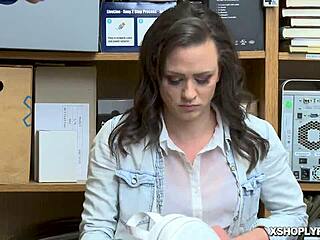 I bent over the dark-haired teen in the shop for doggystyle fuck by the police officer