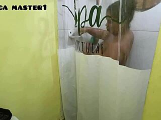 He fucks his cousin in the bathroom with a big black cock