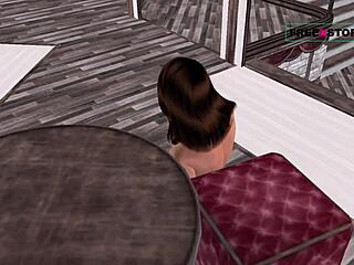 Animated 3D porn shows cute girl rubbing her pussy in doggy position with tamil audio sex story