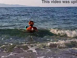 Hot mom nippleringlover rocks nude beach!