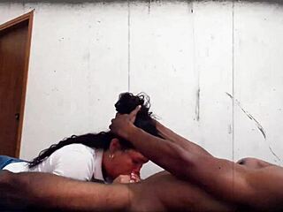 In Colombia, she DEEPTHROATS a MONSTER COCK and swallows CUM.