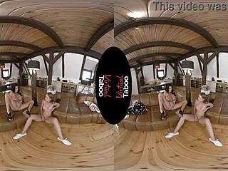 In virtual taboo, the brunette at home touches herself