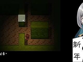 A hero faces the bunny-girl forest trial with machine-translated subtitles