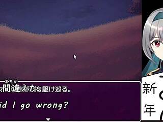 A hero faces the bunny-girl forest trial with machine-translated subtitles