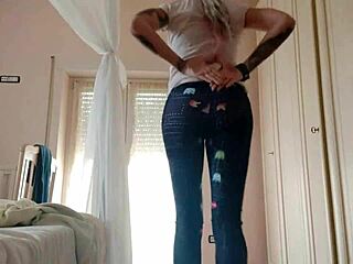 Quarantine home fitness with sexy sweaty yoga exercises