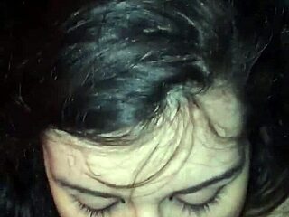 Hot slim beauty gives a good blowjob to a man