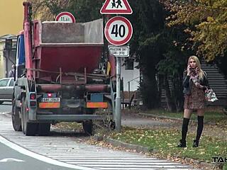 Brave Girls FUCK a Stranger's Cock Outdoors When Sad