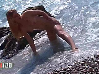 Skinny Blonde Teen Hard Fucked on Beach Outdoor