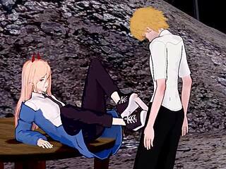 koikatsu hentai denji gets blowjob and handjob 😈