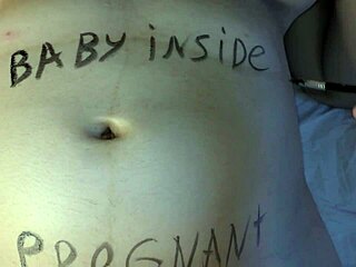 Hottie Pregnant Teen Milky Mari Covered in Dirty Writings