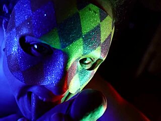 Masked Adult Teases Penis Head with Teeth During Intense Blowjob