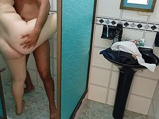 i set up a hidden cam in bathroom to spy on her stripping and end up banging by mistake