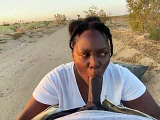 BBW bends over for massive BBC outdoors!