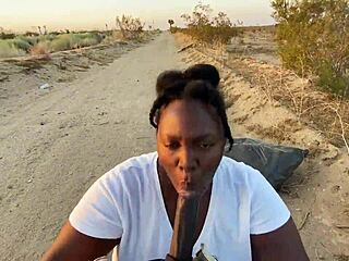 BBW bends over for massive BBC outdoors!