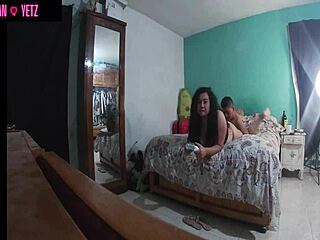 Latina bbw plays video games at holiday party with uncle's girlfriend