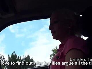 blonde teen hitchhiker gets wild banging in car ride