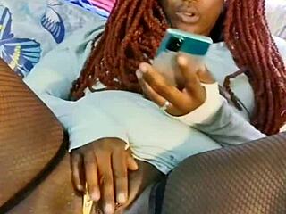 Ebony Wife Spreads Lovely Legs for Dildo Play in Homemade Preview