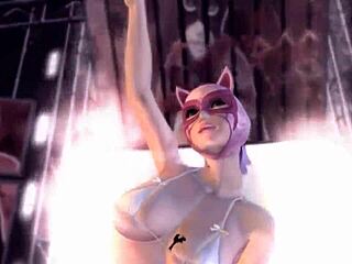 3D wrestlers dance to music