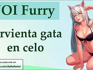 Furry hentai maid gives intense jerk off instructions