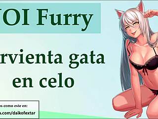 Furry hentai maid gives intense jerk off instructions