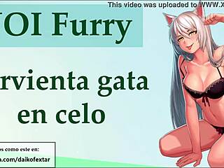 Furry hentai maid gives intense jerk off instructions