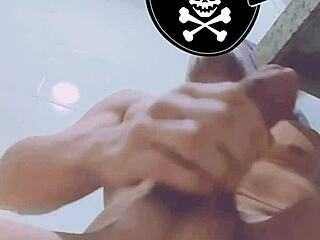 Jerking Huge Cock to Delayed Orgasm and Thick Cum