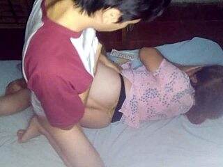 Side Action in a Seductive Yellow Thong with Amateurs