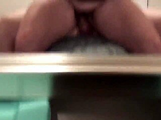 Blonde milf rides big white uncut cock hard in cowgirl.