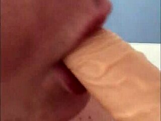 I slipped in the shower with my toys and gave a sloppy blowjob