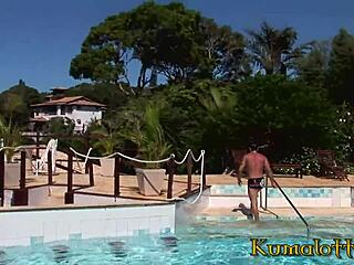 Blonde teen Chloe Delaure banged outside