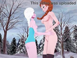 Anna Melts Elsa's Pussy with Intense Lesbian Heat in Frozen Hentai!