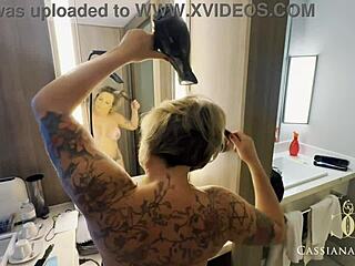 Cassiana costa receives facial in sexy session.