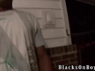 Xavier tries anal for the first time with a black stud.