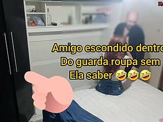 my wife blindfolded, friend sneaks in for wild pegging