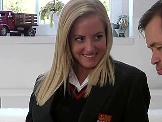 tight pussy blonde sicilia takes cock in uniform