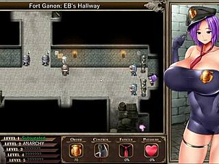 karryn fingers herself to powerful anal orgasm in prison hentai