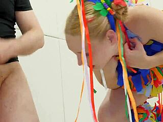 Blonde babe in BDSM bondage session