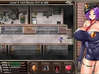 karryn fingers herself to powerful anal orgasm in prison hentai