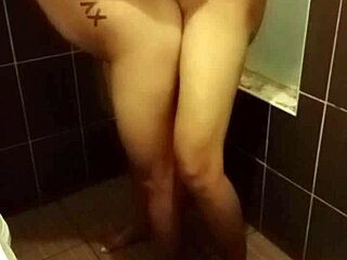 Couple indulges in steamy bathroom sex at a public spot. Their wild encounter unfolds with raw passion.