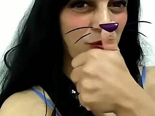 Pretty ladyboy streaming live on Facebook with a surprising twist