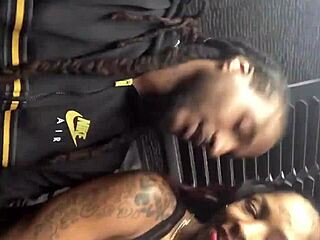 this tattooed latina with wet pussy squirted while riding big black cock for double creampie