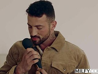 caitlin the milf catches the contractor jerking off in lingerie