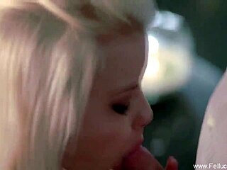 Jazzy blonde babe swallows cum perfectly!